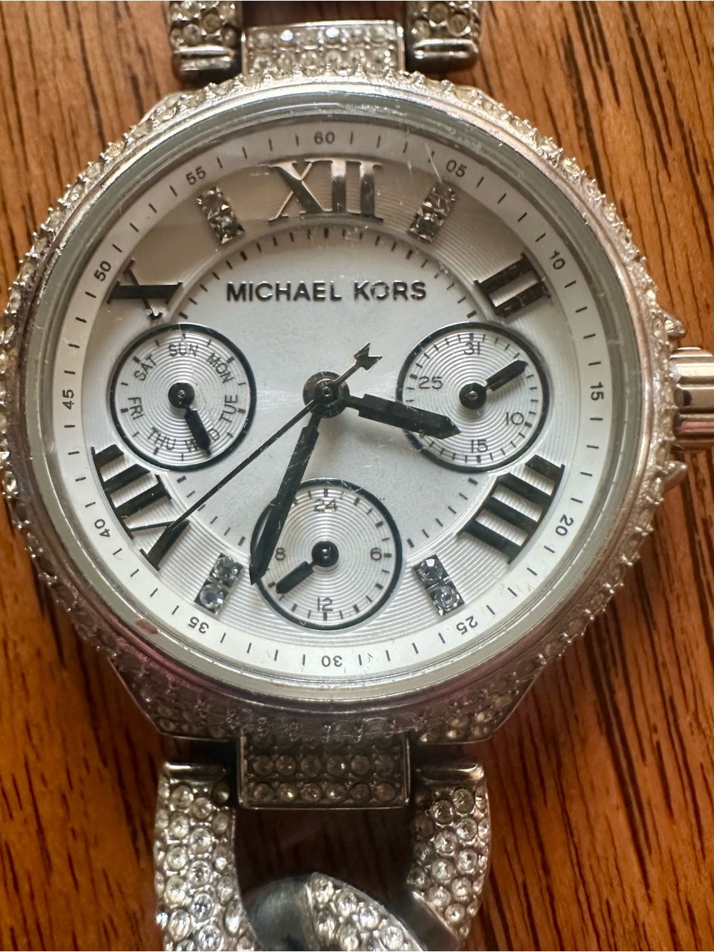 Michael Kors Silver Crystal-Embellished Bracelet Watch - Picture 2 of 4